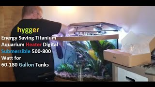 hygger Energy Saving Titanium Aquarium Heater Digital Submersible 500-800Watt for 60-180 Gallon