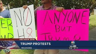 Protesters gather in Roanoke in opposition to Trump