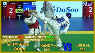 [무주태권도원2022세계태권도그랑프리챌린지]｜남자부 +80kg 준결승 KANG Yeon ho(KOR) vs JUN Hyeon-min(KOR)｜태권도｜겨루기｜Taekwondo｜