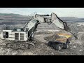 Liebherr And Hitachi Excavator Loading OB  With Cat 777 And 785 Komatsu Trucks _ Miningstory
