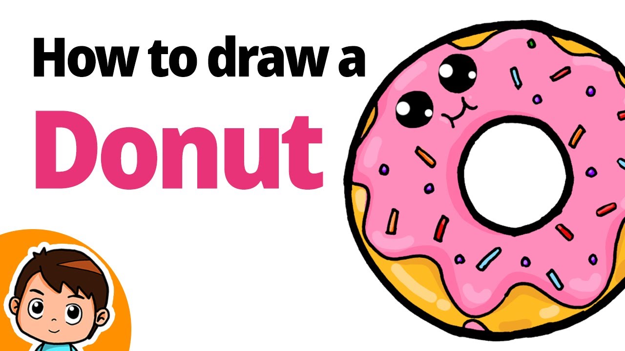 How To Draw A DONUT (doughnut) | Step By Step | Cute And Easy - YouTube