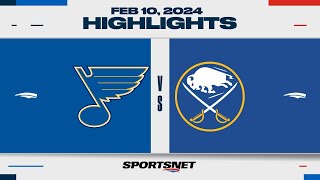 NHL Highlights | Blues vs. Sabres - February 10, 2024