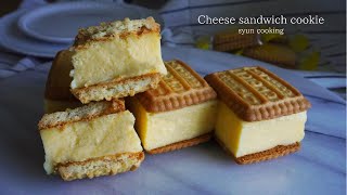 [材料4つ・レンジで5分] 1番簡単に作れる！濃厚なめらかチーズサンドクッキー作り方 No oven Cheese sandwich cookie 치즈 샌드위치 쿠키