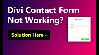 Divi Contact Form Not Sending Email ✅ Solution Here