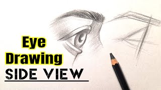 How to draw an eye/eyes easy(side view) Eye drawing easy step by step tutorial for beginners Pencil
