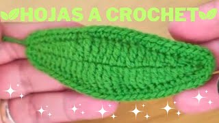 Hojas de tulipán a crochet con alambre al rededor.