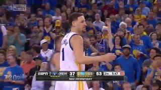 Stephen Curry plays defense with towel on head, celebrates