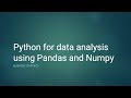 Python for data analysis with pandas and numpy | Business Statistics