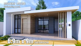 Modern House | House Design idea |  6.9m x 9m with Swimming pool