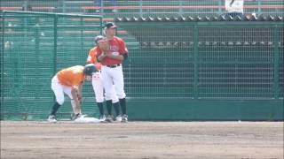 四ツ谷良輔選手　タイムリーヒットとセカンド守備(2017/04/22)