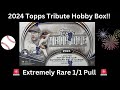 2024 Topps Tribute Hobby Box #1/1 Insanely Rare Pull 1:672 Boxes!! #baseballcards #topps #1/1