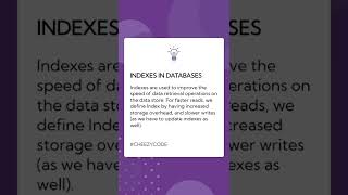 What is Indexes in Databases| CheezyCode Shorts #shorts