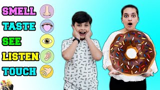 5 SENSES - Smell, Taste, See, Listen & Touch | Funny Blindfold Family challenge | Aayu and Pihu Show