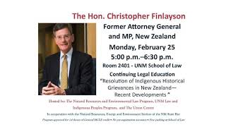 CLE Lecture with the Hon. Christopher Finlayson