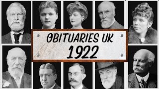 Famous People We've Lost in 1922 - Obituary in 1922 -UK