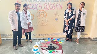 Rangoli ❤️competition(Aayurved on global awareness and health)Divya jyoti ayurvedic medical collage🩺