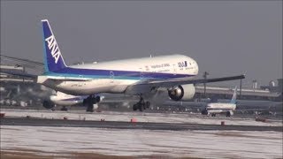 昨日の出来事 強風着陸 横風にもダイナミックタッチダウン ANA B767×１B777 300 ×２ Rwy16R Landing 成田空港 nrthhh