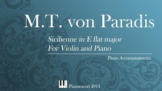 M.T. von Paradis - Sicilienne in E-flat major - Violin or flute and Piano - Piano Accompaniment