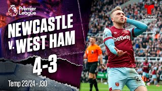 Newcastle United v. West Ham United 4-3 - Highlights & Goles | Premier League | Telemundo Deportes