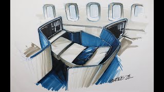 product sketch: business class cabin