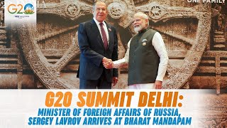 G20 Summit Delhi: Minister of Foreign Affairs of Russia, Sergey Lavrov arrives at Bharat Mandapam