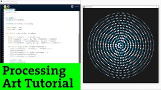 Ep.15 Processing tutorial | Circle Pattern with an Array of Colors (Generative art, creative coding)