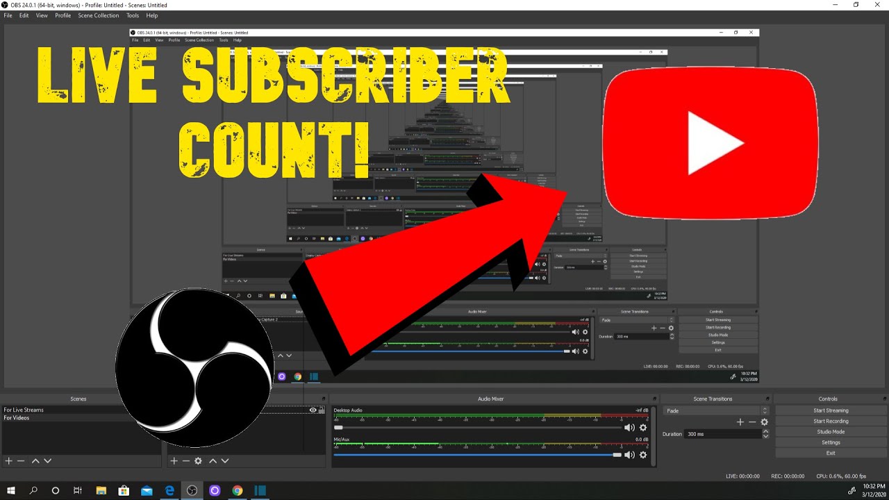 How To Make A Live Subscriber Count Down In Obs On You Tube Live ...