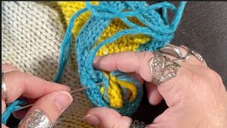 Ranunculus Knit-a-Long assistance, part 16: section 9: grafting/sewing icord bindoff edges together