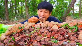 ก๋วยเตี๋ยวน้ำตกเนื้อสะดุ้งแกล้มพริกจี่แซ่บคักหลายครับพี่น้อง/MUKBANG EATING SHOW/โกโก้อีสานพาแดก