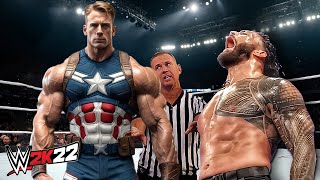 Roman Reigns vs. Capitan America (WWE 2K22)