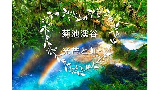 【菊池渓谷】光芒と虹