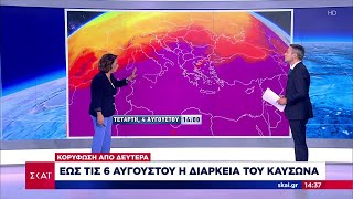 Μεσημβρινό Δελτίο | Έως τις 6 Αυγούστου η διάρκεια του καύσωνα - Κορύφωση από Δευτέρα | 29/07/2021