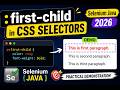 122. :first-child in CSS Selectors (Selenium Java 2026)