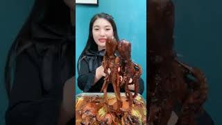 asmr eating seafood show girl and most spicy  12