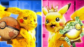 RICH VS POOR POKEMON || Pikachu Saves Sonic in Real Life! Awesome Hacks and Crafts by 123 GO!