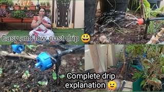 complete drip irrigation setup for home terrace garden in my terrace garden telugu.