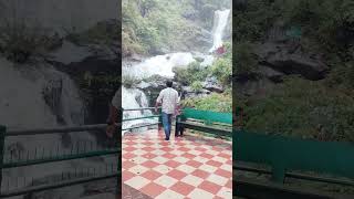 iruppu falls brahmagiri heavy rain ☔ 🌧️ 😳😲 fan moment #travel #biker  #waterfall  #nature #kodagu