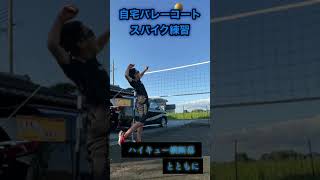 【自作バレーコート】スパイク練習 ハイキュー横断幕　小6男子　#shorts