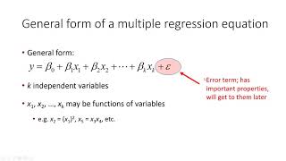 Multiple regression: general form