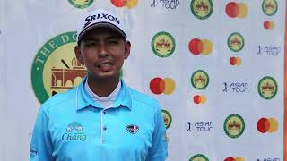 Nitithorn Thippong talking about his first round at The DGC Open 2023