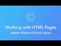 Ionic Creator Tutorials // Working with HTML Pages // Header Buttons & Grid Layout