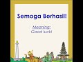 Let's Speak Bahasa Indonesia - Semoga Berhasil