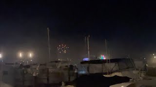 Fireworks on New Year's Day of 2025 Just After Midnight in Washington, D.C., United States