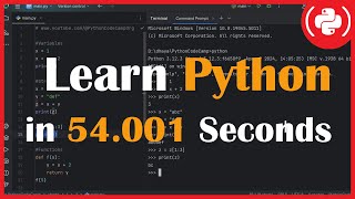 Learn Python in 54.001 seconds 🐍