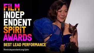 MICHELLE YEOH wins BEST LEAD PERFORMANCE at the 2023 Film Independent Spirit Awards.