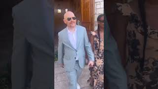 Bill Burr and his Wife Nia Burr at a Wedding