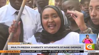 Multimedia university students block roads and stage demos #MondaySpecial