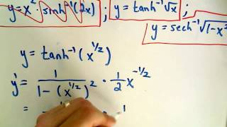Inverse Hyperbolic Functions - Derivatives