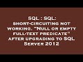 SQL : SQL: short-circuiting not working. 