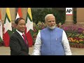 modi welcomes myanmar president to india